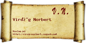 Virág Norbert névjegykártya